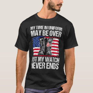 T-shirt Mon Temps En Uniforme Est Peut-Être Terminé, Mais