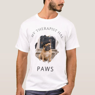 T-shirt Mon thérapeute a des pattes photo de bouledogue fr