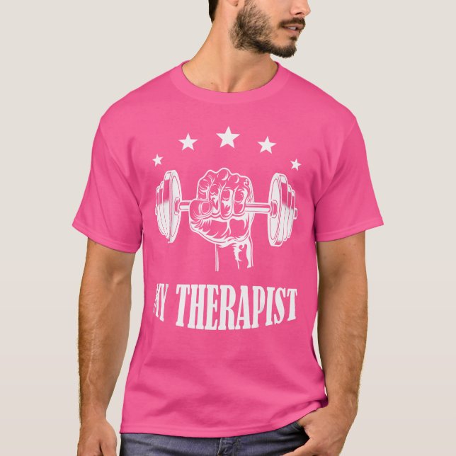 T-shirt Mon Thérapeute Barbell Workout (Devant)