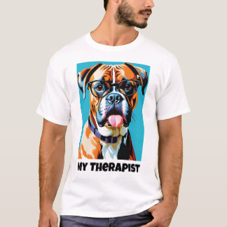 T-shirt Mon thérapeute - Chien de boîte