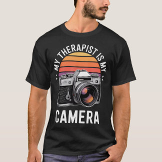 T-shirt Mon Thérapeute Est Mon Appareil Photo  Photographi