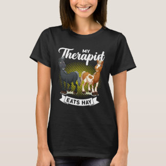 T-shirt Mon thérapeute mange du foin Cavaliers Drôle de ch