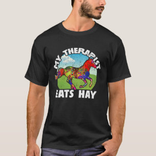 T-shirt Mon thérapeute mange du foin Cheval