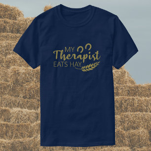 T-shirt Mon Thérapeute Mange Du Poil   Drôle Cheval