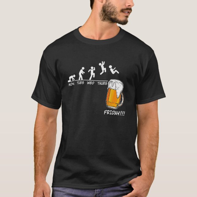 T-shirt Mon Tues Mer Thurs Vendredi Bière Boire (Devant)