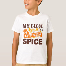 T-shirt Mon Type De Sang Est Citrouille Épice Drôle Citati