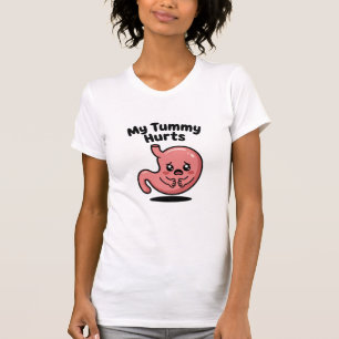 T-shirt Mon Ventre Me Fait Mal Drôle Citation Mignonne