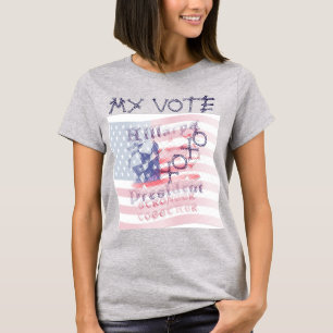T-shirt Mon vote XOXO USA Hillary 4 Président américain