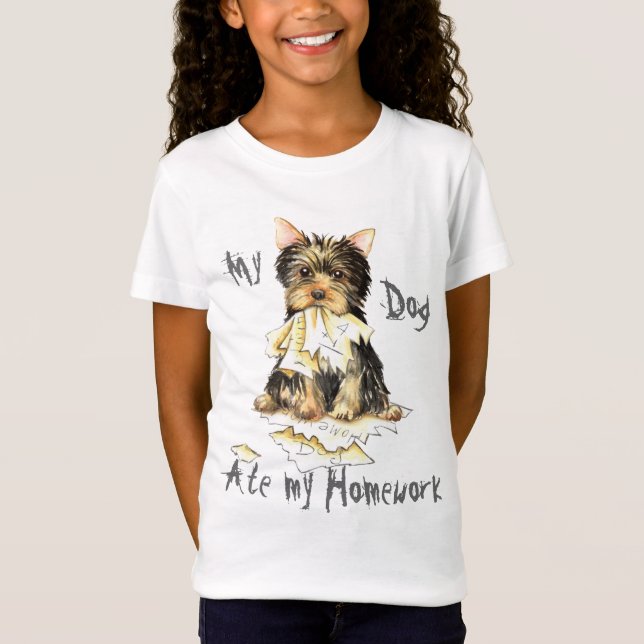 T-Shirt Mon Yorkie a mangé mon travail (Devant)