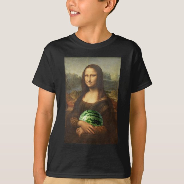 T-shirt Mona Lisa aime les pastèques (Devant)
