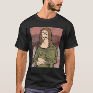 T-shirt Mona Lisa Anonymous Mask Hacker Mask Programmer