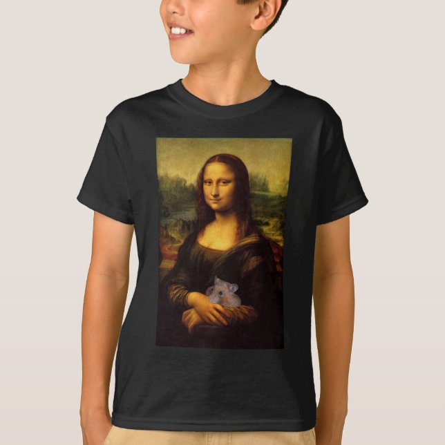 T-shirt Mona Lisa avec hamster (Devant)