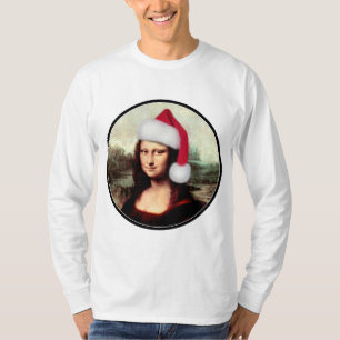 T-shirt Mona Lisa Chapeau de Père Noël Noël