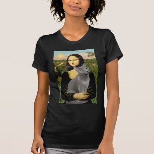 T-shirt Mona Lisa - chat bleu russe