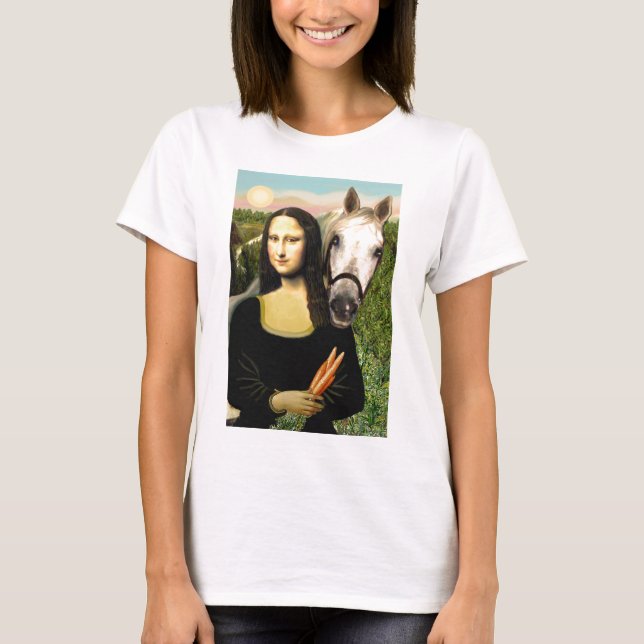 T-shirt Mona Lisa et son cheval arabe (Devant)