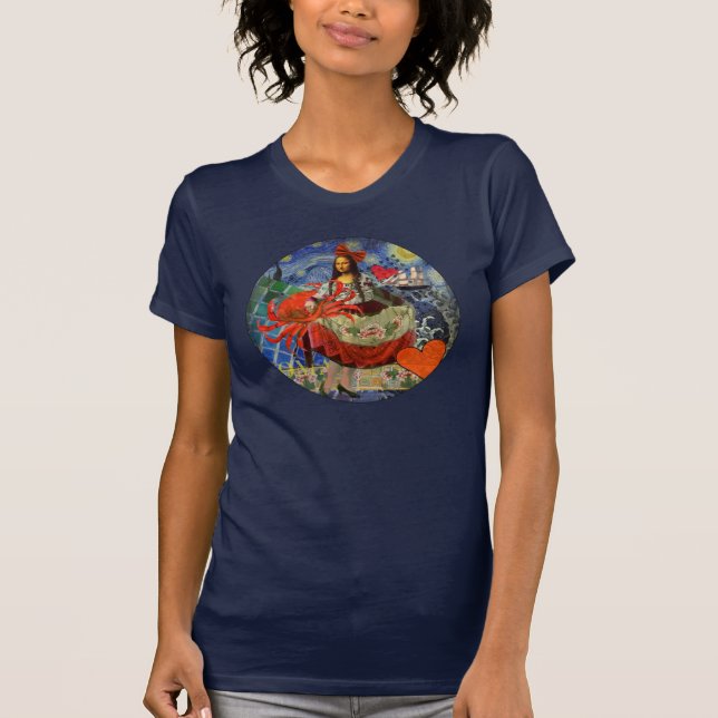 T-shirt Mona Lisa Fun Zodiac Whimsical (Devant)
