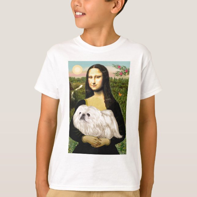 T-shirt Mona Lisa - Pekingese blanc (#4) (Devant)