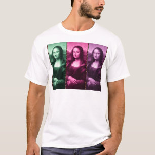 T-shirt Mona Lisa Poster de animal rose rose violet