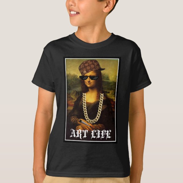 T-shirt Mona Lisa Thug Life Art Life (Devant)