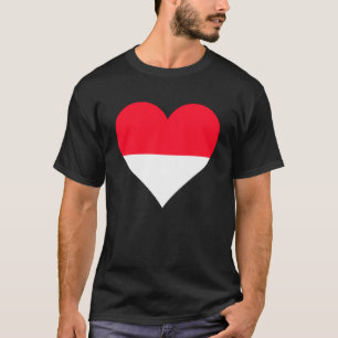 T-shirt Monaco Drapeau Coeur Monaco Cadeaux Amour Monaco P