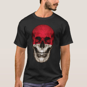 T-shirt Monaco Flag Skull Monacan Roots Proud Patriotic