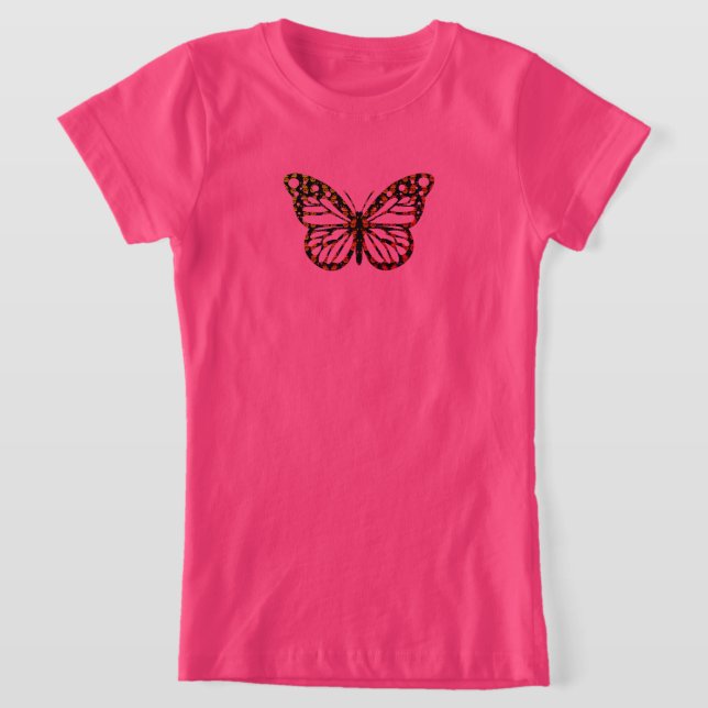 T-Shirt Monarch Butterfly Design - Girls Jersey T-Sh (Poser)