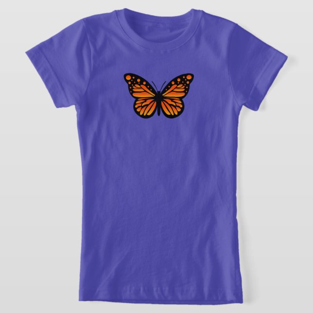 T-Shirt Monarch Butterfly Design - Girls Jersey T-Sh (Poser)
