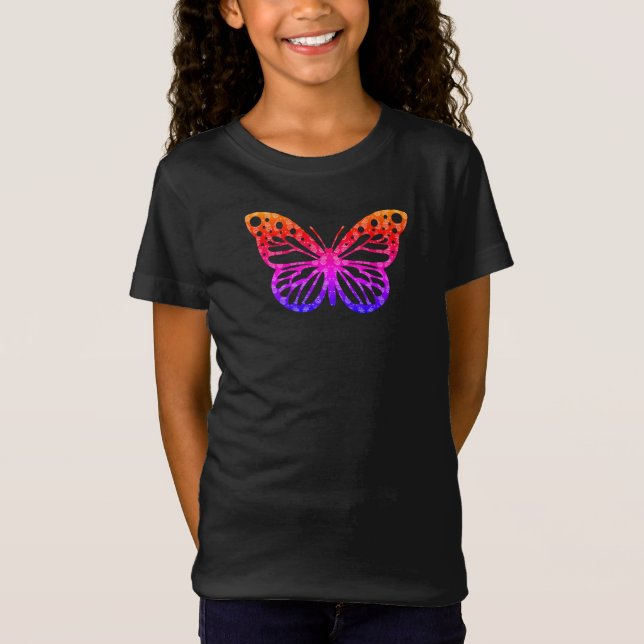 T-Shirt Monarch Butterfly Design - Girls Jersey T-Sh (Devant)