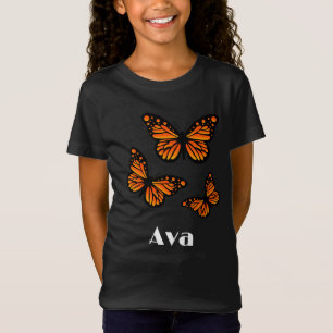 T-Shirt Monarch Butterfly Design - Girls Jersey T-Sh