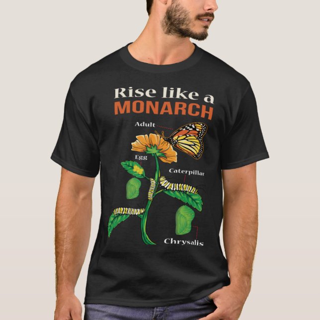 T-shirt Monarch Butterfly  Lifecycle Metamorphosis (Devant)