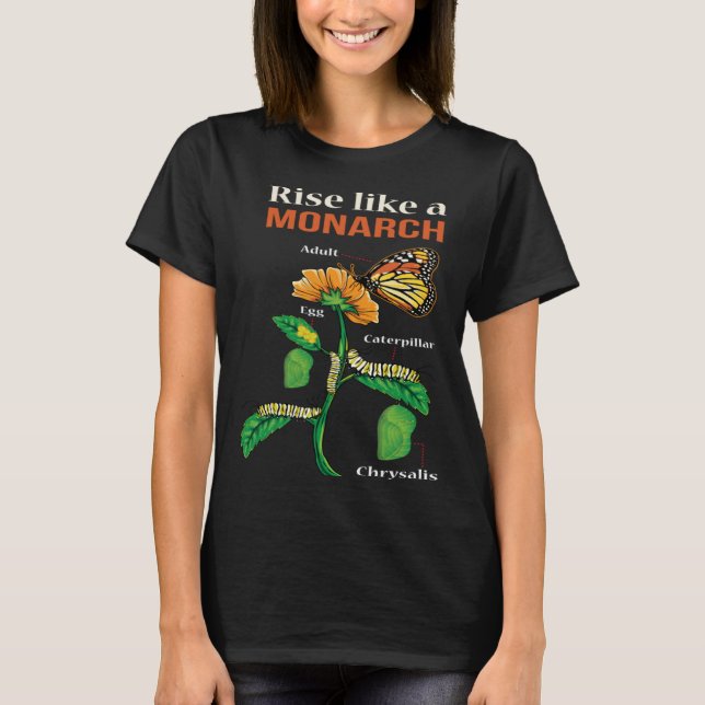T-shirt Monarch Butterfly  Lifecycle Metamorphosis (Devant)