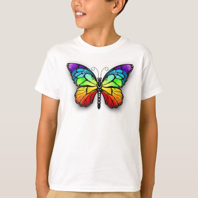 T-shirt Monarque papillon arc-en-ciel (Devant)