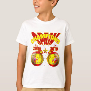T-shirt Monde 2008 de l'Espagne l'Europe de champions 2010