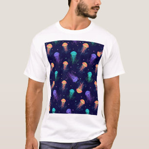 T-shirt Monde de méduses sous-marines : motif lumineux.