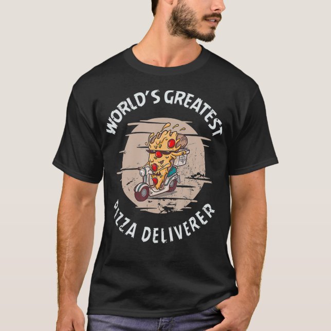 T-shirt Monde le plus grand livreur de pizza sur scooter  (Devant)