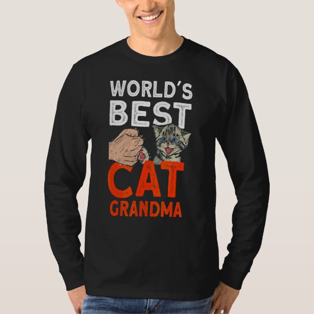 T-shirt Monde meilleur chat grand-mère mignonne chat (Devant)