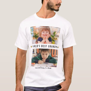 T-shirt Monde meilleur grand-père grand-enfants 2 photo Co