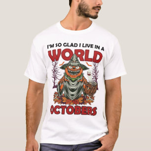 T-shirt Monde Octobres Halloween Citrouille Sorcière Fantô