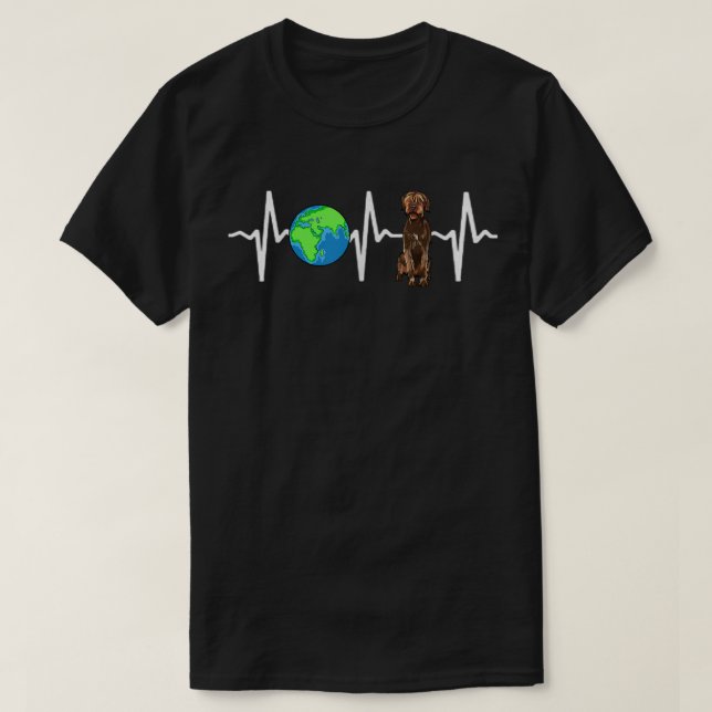 T-shirt Monde Planète Terre Pointeur À poils durs Griffon  (Design devant)