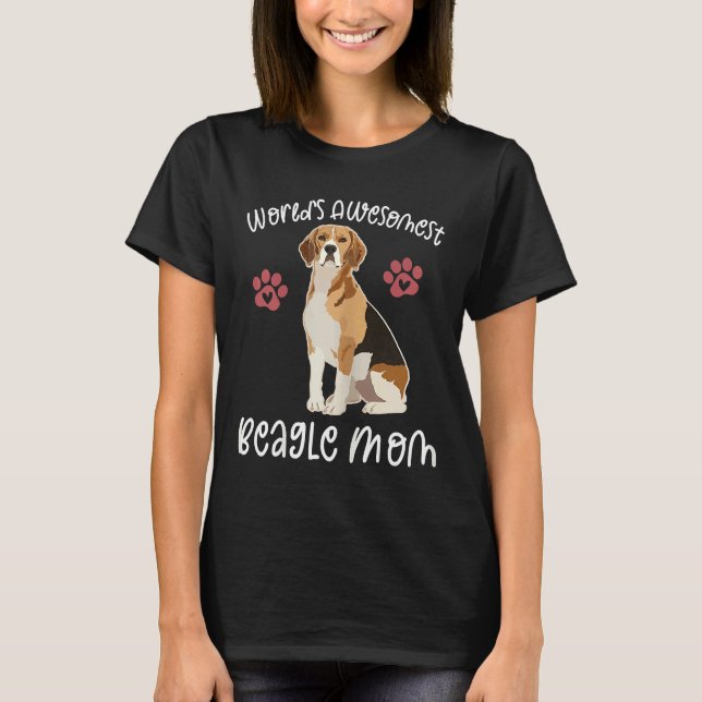 T-shirt Monde S Awesomest Beagle Maman Chien (Devant)