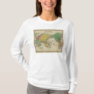 T-shirt Monde sur la projection de Mercator