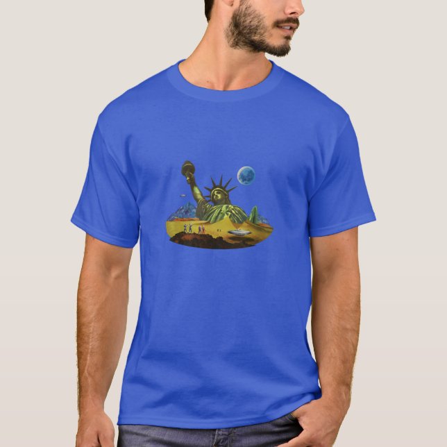 T-shirt Mondes de SciFi - la terre dans les ruines (Devant)
