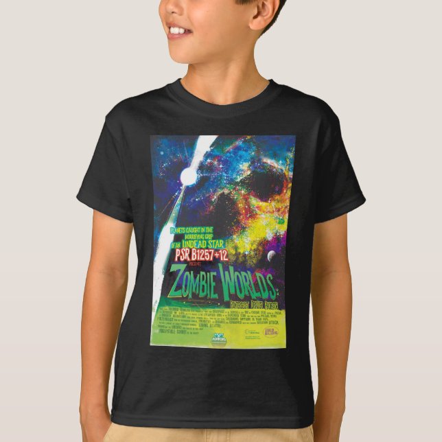 T-shirt Mondes Zombie Galaxie d'Halloween (Devant)