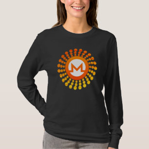 T-shirt Monero Xmr Crypto Monétaire Cercle Orange Sunset