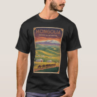 Mongolie Chameaux Yourte Illustration Art de Voyag