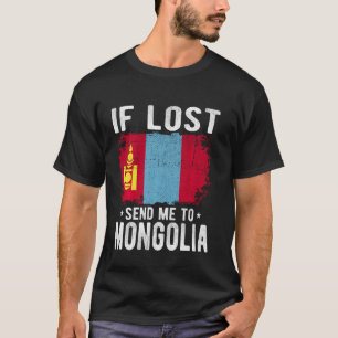 T-shirt Mongolie Drapeau Souvenir - Si perdu envoyez-moi à
