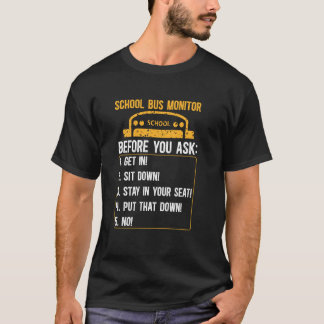 T-shirt Moniteur de bus scolaire Funny Bus Monitor