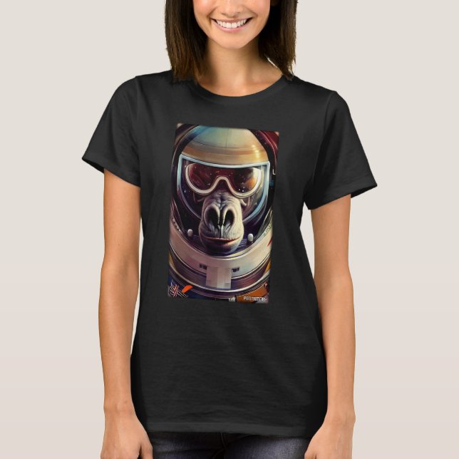 T-shirt Monkey Ape Animal Astronaut Space Universe Galaxy  (Devant)