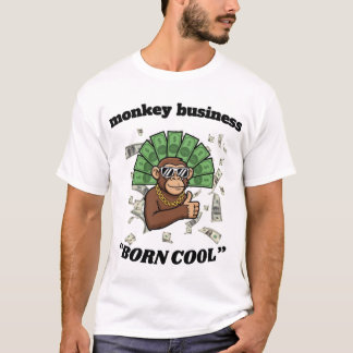 T-shirt Monkey Business – Born Cool Chimpanzee Street Art 