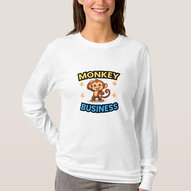 T-shirt Monkey Business Funny  (Devant)